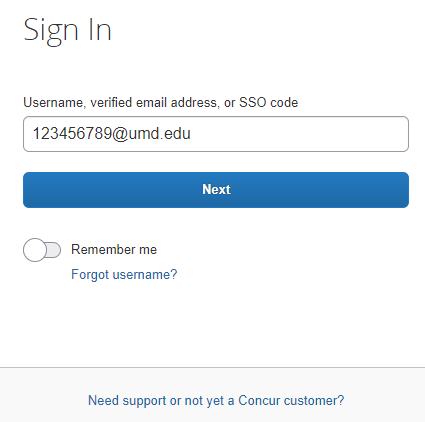 Concur Sign-In image